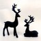 2 Pack Resin Christmas Reindeer Figurines Deer Statues Elk Sculpture Deer Ornaments for Living Figurine Statues TV Cabinet Home Office Wine Cabinet Decoration (Black)